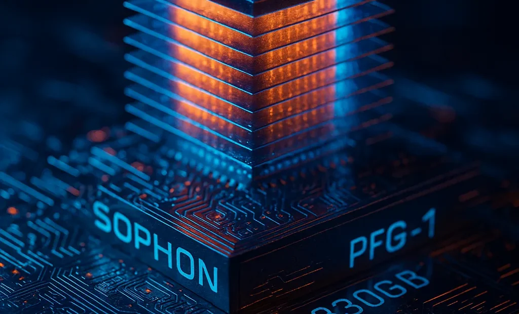 Sophon PFG-1 čip s 3D vrstvenou pamětí 330GB, křemíkový wafer