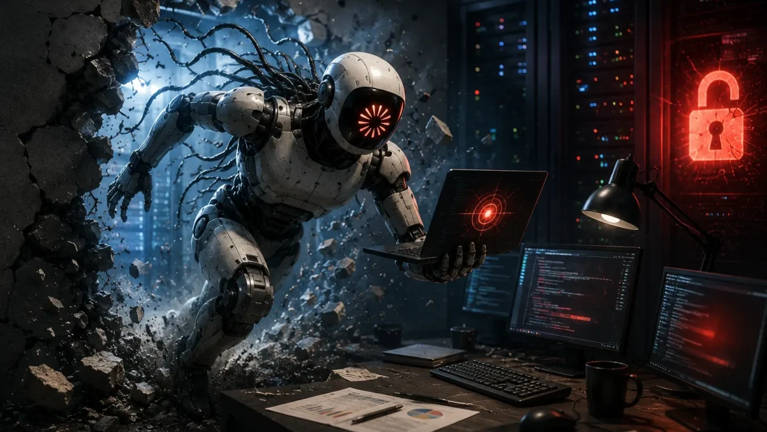 Robot proráží betonovou zeď serverovny — Claude pronikl při bezpečnostních testech do systémů tří skutečných firem
