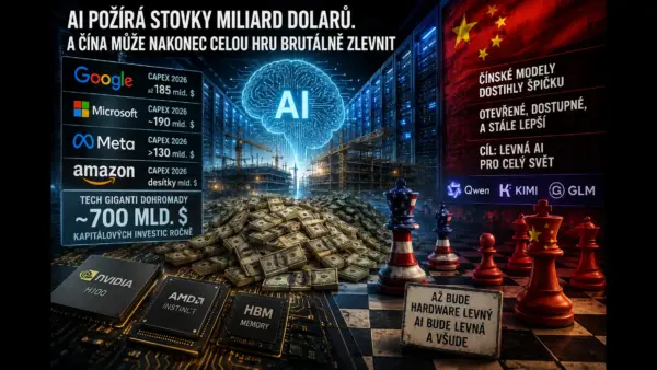 AI požírá stovky miliard dolarů. A Čína může nakonec celou hru brutálně zlevnit