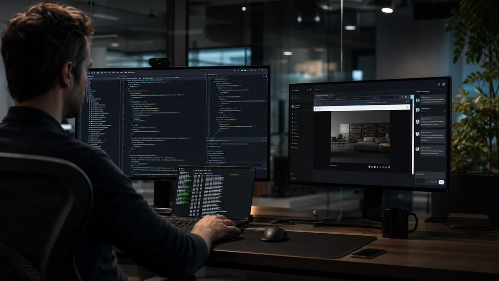 Developer workstation controlling an isolated Chrome browser tab