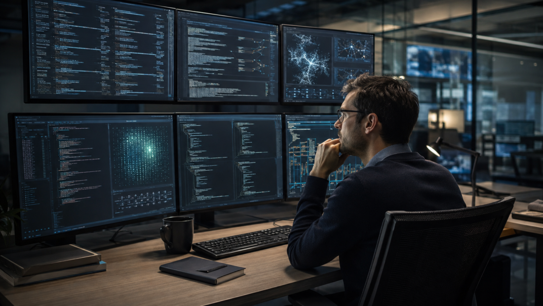 Bezpečnostní inženýr sleduje aktivitu autonomních coding agentů