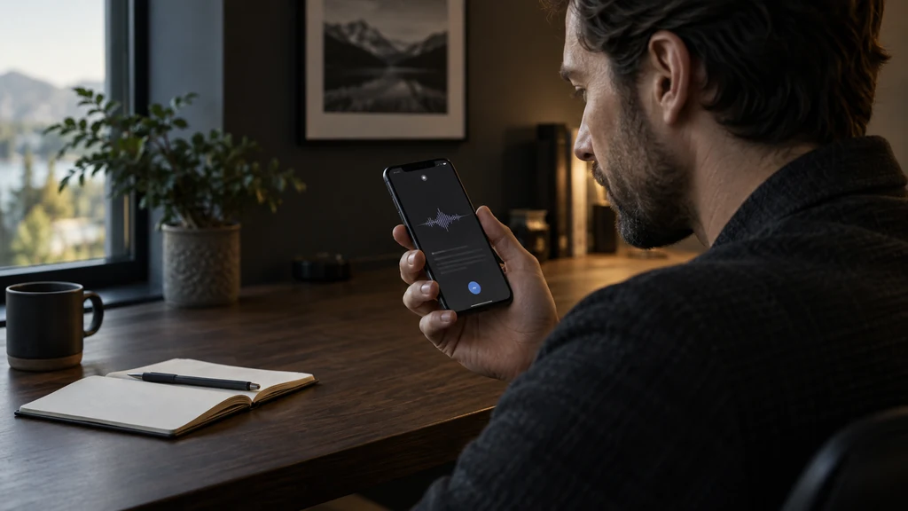 Telefon s lokálním hlasovým diktováním a přepisem řeči