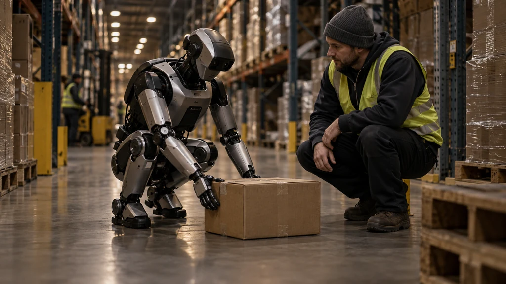 Humanoidní robot se bezpečně zastavuje při práci s člověkem