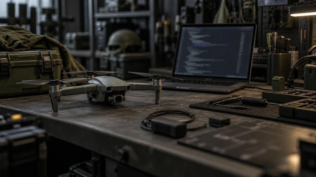 Dron a notebook s kódem v bezpečnostním kontextu