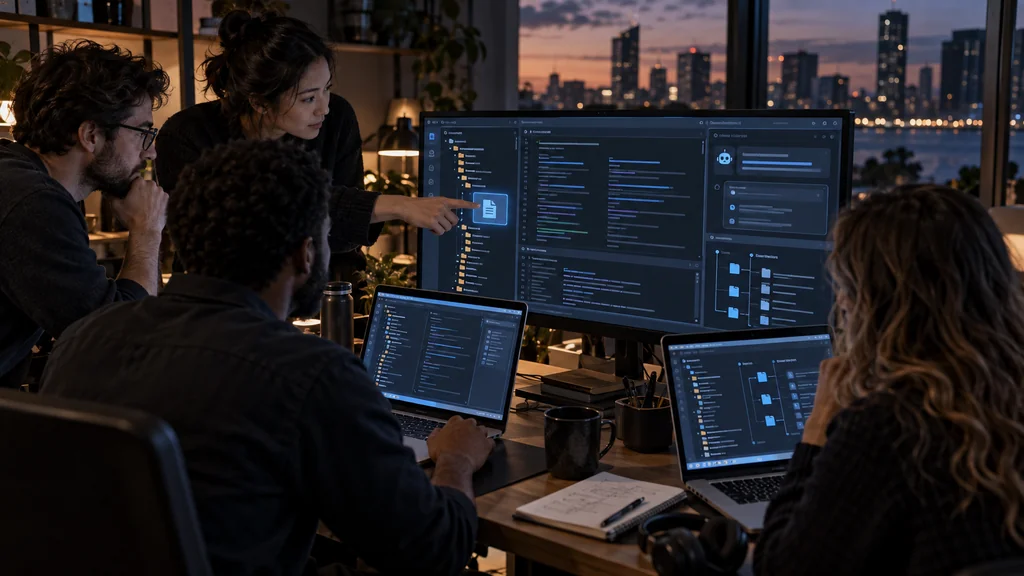 Vývojářský tým pracující s AI coding agentem