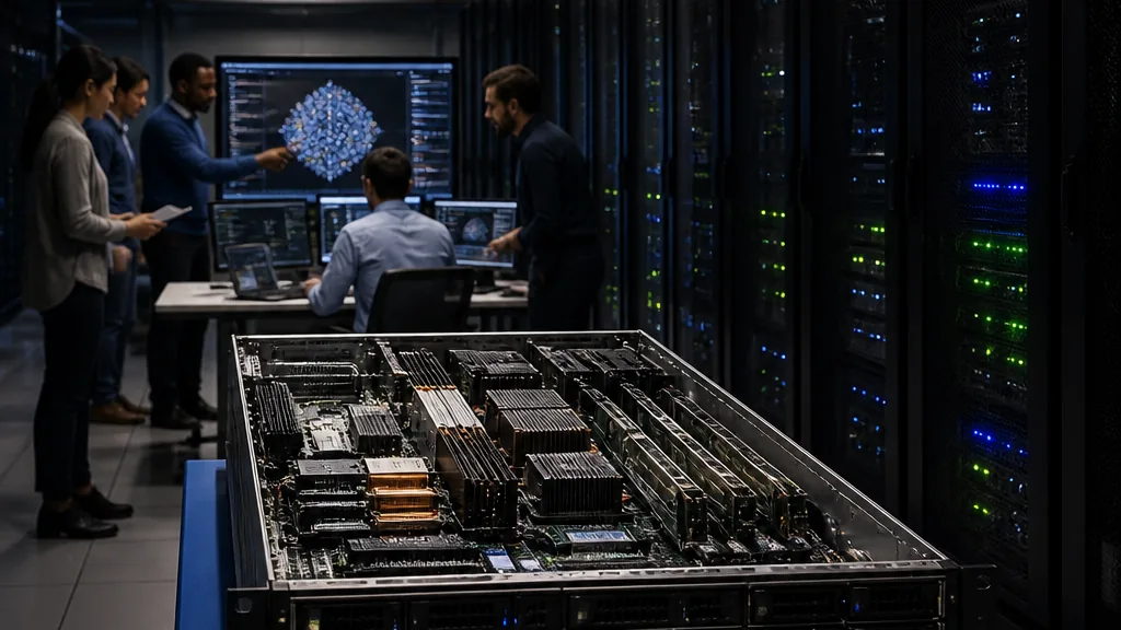 Datové centrum a vývojáři při práci s platformou pro modely umělé inteligence