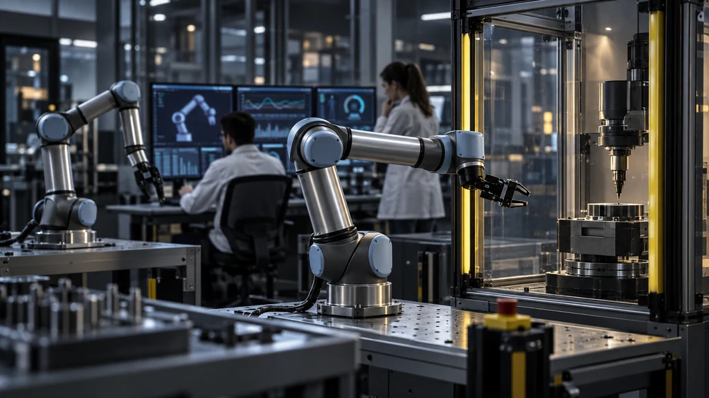 Robotická ramena při bezpečnostním testu