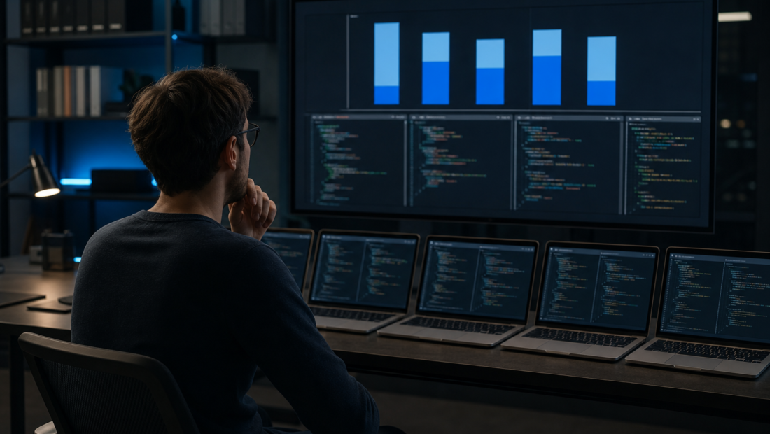 Ilustrace srovnávacího testu AI coding agentů