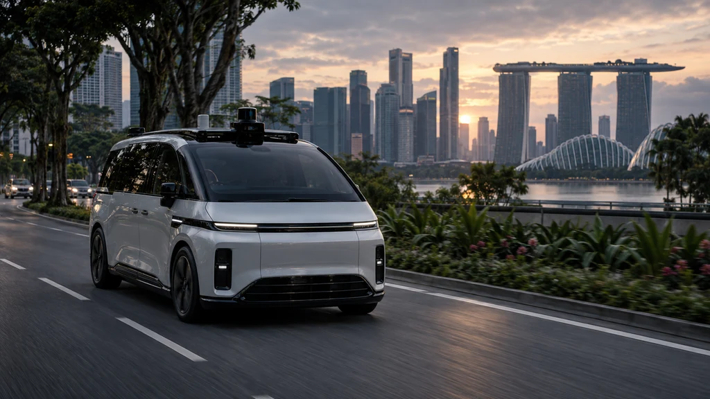 Autonomní robotaxi Waymo na ulici v Singapuru