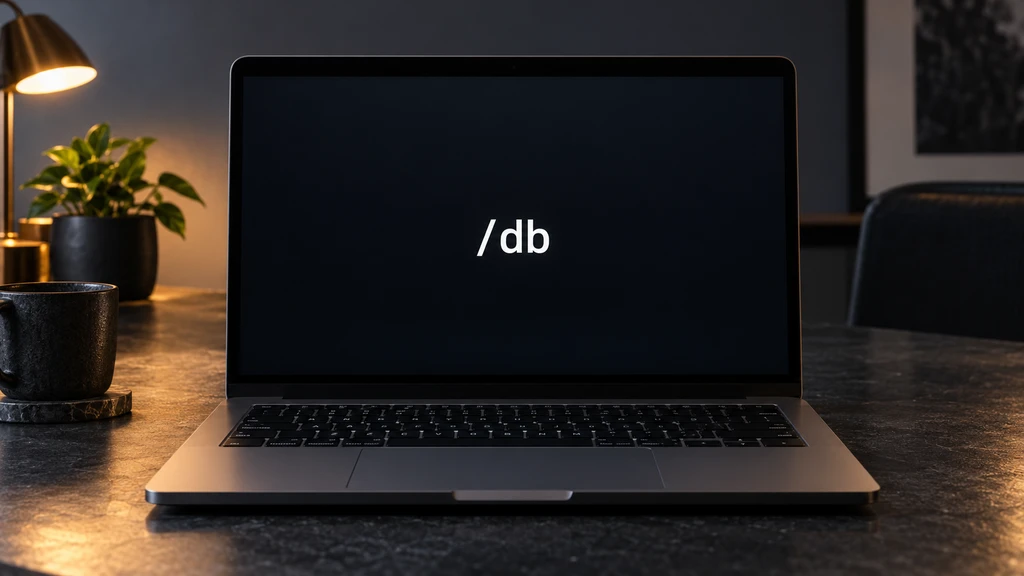 Ilustrační notebook s příkazem /db pro otevření doplňku.
