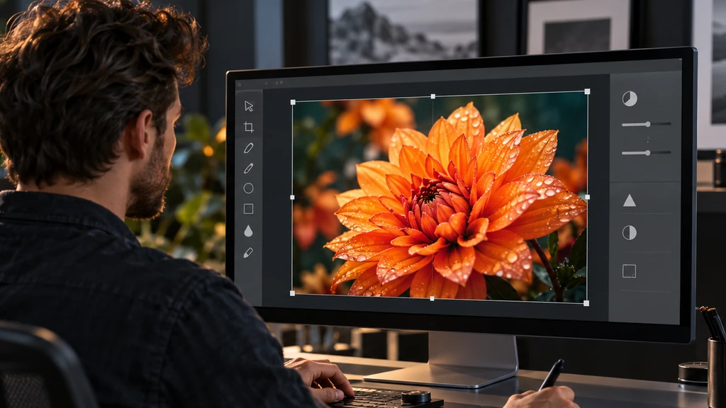 Ilustrační úprava fotografie v generickém editoru, nikoli rozhraní Photopea.