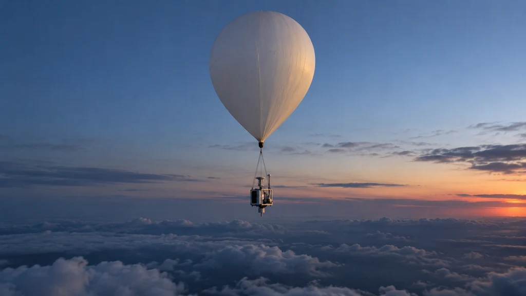 Ilustrační meteorologický balón se zavěšeným senzorem.