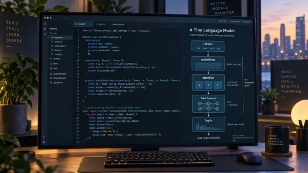 Building an LLM in NodeJS učí stavět jazykový model v TypeScriptu od základů