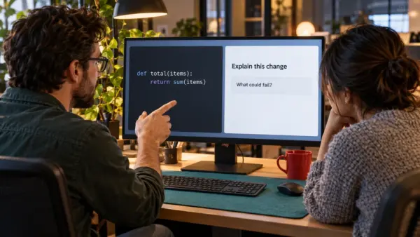 Grip se před odesláním kódu ptá vývojáře, zda svým změnám rozumí