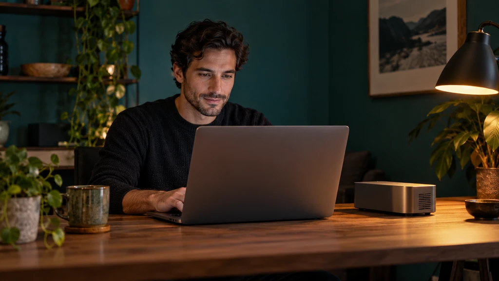 Ilustrační práce na webové aplikaci v domácí kanceláři.