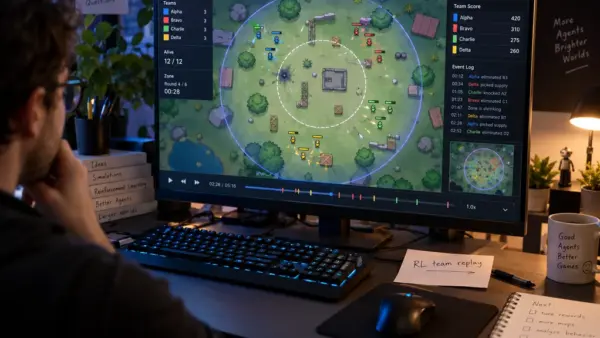 survevBot zveřejnil replaye RL týmů ve 2D battle royale
