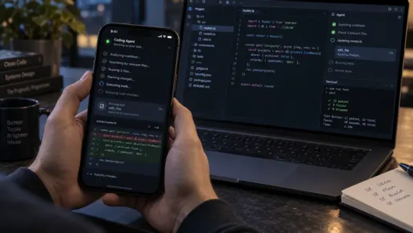 GetPullRequest popsal, jak ve Flutteru průběžně zobrazovat práci coding agenta